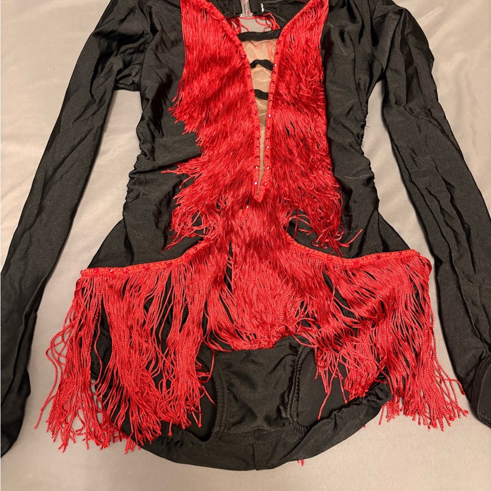 Kids Black and Red Fringe Costume